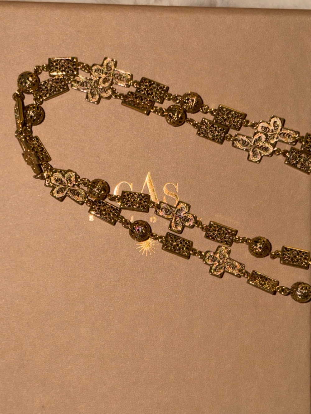 NWOT GAS BIJOU Long Gold Necklace - Picture 2 of 8